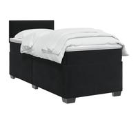 vidaXL Cama Box Spring con colchón Negro 90 x 190 cm Terciopelo, Dormitorio Moderno, Cama Ajustable, cabecero de Terciopelo, Juego de colchón Firme