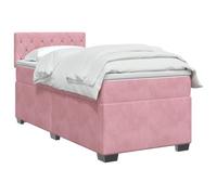 vidaXL Cama Box Spring con colchón Rosa 80 x 200 cm Terciopelo, Dormitorio Moderno, Cama Ajustable, cabecero de Terciopelo, Juego de colchón Firme