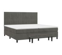 vidaXL Cama Box Spring con Colchón Somier Cama de Matrimonio Base Estructura Mueble Dormitorio Habitación Interior Terciopelo Gris Oscuro 200x200 cm