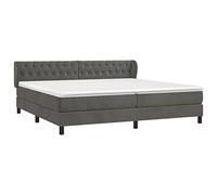 vidaXL Cama Box Spring con Colchón Somier Cama de Matrimonio Base Estructura Mueble Dormitorio Habitación Interior Terciopelo Gris Oscuro 200x200 cm