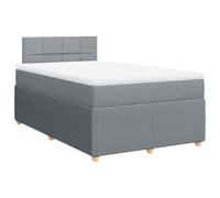 vidaXL Cama Box Spring con colchón Tela Gris Claro 120x190 cm