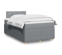 vidaXL Cama Box Spring con colchón Tela Gris Claro 120x190 cm