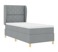 vidaXL Cama Box Spring con colchón Tela Gris Claro 90x200 cm
