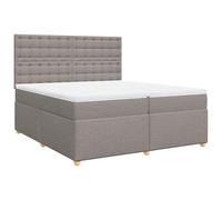vidaXL Cama Box Spring con colchón Tela Gris Taupe 200x200 cm