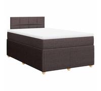 vidaXL Cama Box Spring con colchón Tela marrón Oscuro 120x190 cm