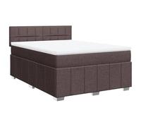 vidaXL Cama Box Spring con colchón Tela marrón Oscuro 160x200 cm