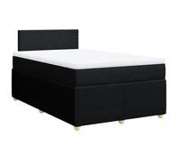 vidaXL Cama Box Spring con colchón Tela Negro 120x190 cm