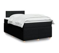 vidaXL Cama Box Spring con colchón Tela Negro 120x190 cm