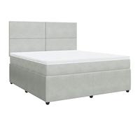 vidaXL Cama Box Spring con colchón Terciopelo Gris Claro 180x200 cm