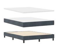 vidaXL Cama Box Spring con colchón Terciopelo Gris Oscuro 160x200 cm