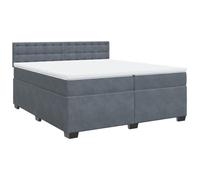 vidaXL Cama Box Spring con colchón Terciopelo Gris Oscuro 200x200 cm