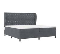 vidaXL Cama Box Spring con colchón Terciopelo Gris Oscuro 200x200 cm