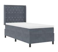 vidaXL Cama Box Spring con colchón Terciopelo Gris Oscuro 90x190 cm