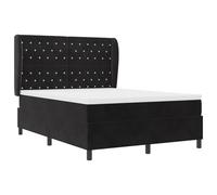 vidaXL Cama Box Spring con colchón Terciopelo Negro 140x200 cm
