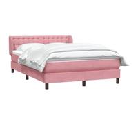 vidaXL Cama Box Spring con colchón Terciopelo Rosa 160x210 cm