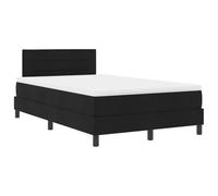 vidaXL Cama Box Spring con Colchón & Tira LED Negro 120X200 cm Diseño Minimalista de Tela Espacio Dormir Cómodo Muebles de Dormitorio Funda con Cremallera Protector Almohadilla Toppers Espuma
