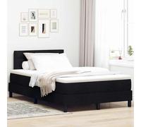 vidaXL Cama Box Spring con Colchón & Tira LED Negro 120X200 cm Diseño Minimalista de Tela Espacio Dormir Cómodo Muebles de Dormitorio Funda con Cremallera Protector Almohadilla Toppers Espuma