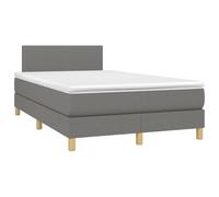 vidaXL Cama Box Spring con Colchón Viscoelástico Espuma Protector Muelles Ensacados Adaptable Acolchado Reversible Tela Gris Oscuro 120x200 cm