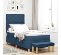 vidaXL Cama Box Spring con Colchón y Banco Gris Claro 80X200 cm Tela | Diseño Moderno Elegante Set Completo Ideal para Dormitorios Y Habitaciones para Huéspedes Mueblería para Dormitorio Cubierta de