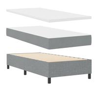 vidaXL Cama Box Spring con Colchón y Banco Gris Claro 90x190 cm Tela