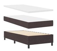 vidaXL Cama Box Spring con Colchón y Banco Marrón Oscuro 80x200 cm Tela Diseño Elegante Soporte Cómodo Montaje Fácil Ideal para Dormitorio Almohadilla Tapa Muebles Protector de Pocket Espuma