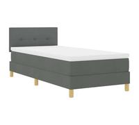 vidaXL Cama Box Spring con Colchón y LED Gris Oscuro 90X200 cm Tela Diseño Moderno para Dormitorio de Adultos Material Suave Tacto Marco de Madera Robusto Individual