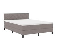 vidaXL Cama Box Spring con Colchón y LED Taupe 140x200 cm Tela