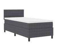 vidaXL Cama Box Spring con colchón y Luces LED, Tela de Corduroy Gris Oscuro, 80 x 200 cm. Muebles para Adultos, Estilo Moderno. Cama Ajustable para Dormir de Lado y Confort de Espuma.