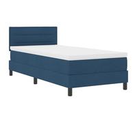 vidaXL Cama Box Spring con Colchón y Luz LED Azul Marino Tela 80x200 cm Diseño Moderno Solución Cómoda para Dormir en el Dormitorio Funda con Cremallera Capa de Espuma Protector Muebles Colchones Poc