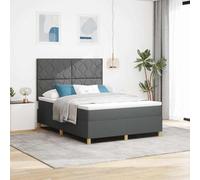 vidaXL Cama Box Spring con Colchón y Luz LED Gris Claro 80X200 cm Diseño para Muebles De Dormitorio Moderno Protector Almohadilla Topper De Espuma Colchones De Resortes Embolsados Patrón Geométrico