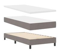 vidaXL Cama Box Spring de con cabecera Ajustable en Color Taupe, 80 x 200 cm, diseño Moderno, Funda Desmontable y Espuma de Alta Densidad. ¡Todo lo Que Necesitas para tu Dormitorio!