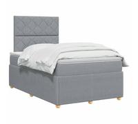 vidaXL Cama Box Spring LED con colchón gris claro 120 x 190 cm
