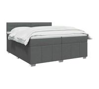 vidaXL Cama Box Spring LED con colchón gris oscuro 200 x 200 cm