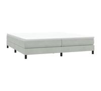vidaXL Cama Box Spring sin colchón Terciopelo Gris Claro 200x210 cm, Cama, somier, Cama de Terciopelo, Muebles de Dormitorio, Cama Doble