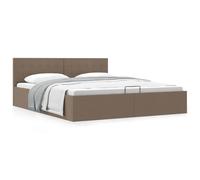 vidaXL Cama Canapé Hidráulica con Almacenaje de Tela Hogar Decoración Interior Resistente Robusta Duradera Práctica Cómoda Útil Gris Topo 160x200cm