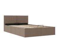 vidaXL Cama Canapé Hidráulica con Almacenaje de Tela Hogar Decoración Interior Resistente Robusta Duradera Práctica Cómoda Útil Gris Topo 120x200cm