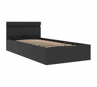 Cama hidráulica almacenaje LED sin colchón negro 100x200 cm