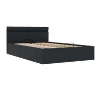 vidaXL Cama Canapé Hidráulica con LED Cuero Sintético Somier Decoración Interior Resistente Robusta Duradera Práctica Cómoda Útil Negro 120x200cm