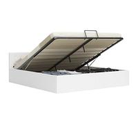 Cama canapé hidráulica cuero sintético blanco 180x200 cm