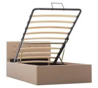 vidaXL Cama canapé hidráulica cuero sintético capuchino 100x200 cm