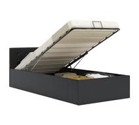 Cama Canapé Hidráulica Cuero Sintético Negro 90x200 Cm Vidaxl