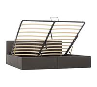 vidaXL Cama Canapé Hidráulica Cuero Sintético Mobiliario Hogar Decoración Interior Resistente Robusta Duradera Práctica Cómoda Útil Gris 180x200cm