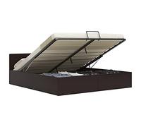 vidaXL Cama Canapé Hidráulica Cuero Sintético Mobiliario Hogar Decoración Interior Resistente Robusta Duradera Práctica Cómoda Útil Gris 180x200cm