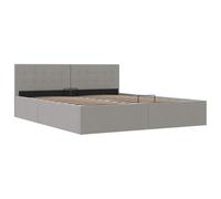 vidaXL Cama Canapé Hidráulica Luces LED Tela Mobiliario Decoración Interior Resistente Robusta Duradera Práctica Cómoda Útil Gris Claro 180x200cm