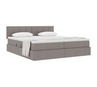 vidaXL Cama con Almacenamiento 2 uds. Taupé Cuero sintético