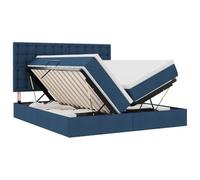 vidaXL Cama con Almacenamiento Azul 200 x 200 cm Cuero sintético, Cama de Almacenamiento Elegante, diseño Rectangular, Marco con elevación hidráulica, colchón de Espuma, Pieza Funcional