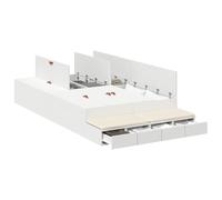 vidaXL Cama con Almacenamiento Blanca 120X190 cm Madera Elaborada Cajones Amplios Diseño Moderno Fácil de Montar Muebles para el Dormitorio 120 X 190 MDF Minimalista Incorporado Adulto Sencillo