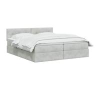 vidaXL Cama con Almacenamiento con cabecera 2 uds. Gris Claro, Cama Moderna, soluciones de Almacenamiento, diseño Funcional, decoración Urbana y cómodo para Dormir