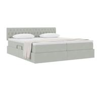 vidaXL Cama con Almacenamiento con colchón Gris Claro 90 x 200 cm, Dormitorio, Rectangular, Diseño Moderno con Materiales Resistentes, para Cualquier Hogar Actual, Uso Eficiente del Espacio
