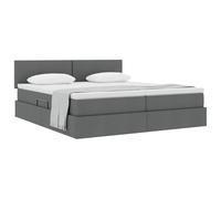 vidaXL Cama con Almacenamiento con colchón Gris Oscuro 180 x 200 cm, Cama de Almacenamiento Moderna, colchón de Espuma cómodo, diseño Urbano, Mueble Que Ahorra Espacio, Marco hidráulico